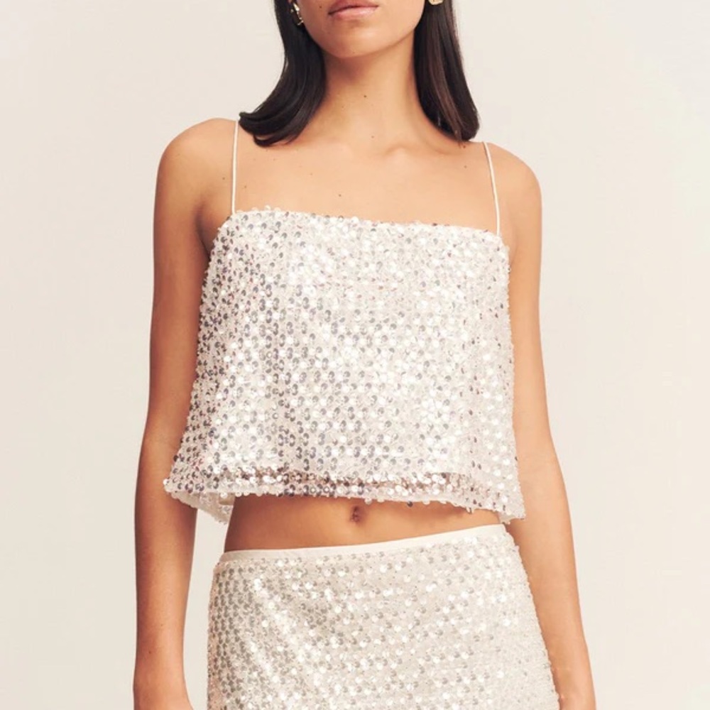 Shona Joy Silver Sequin Camisole